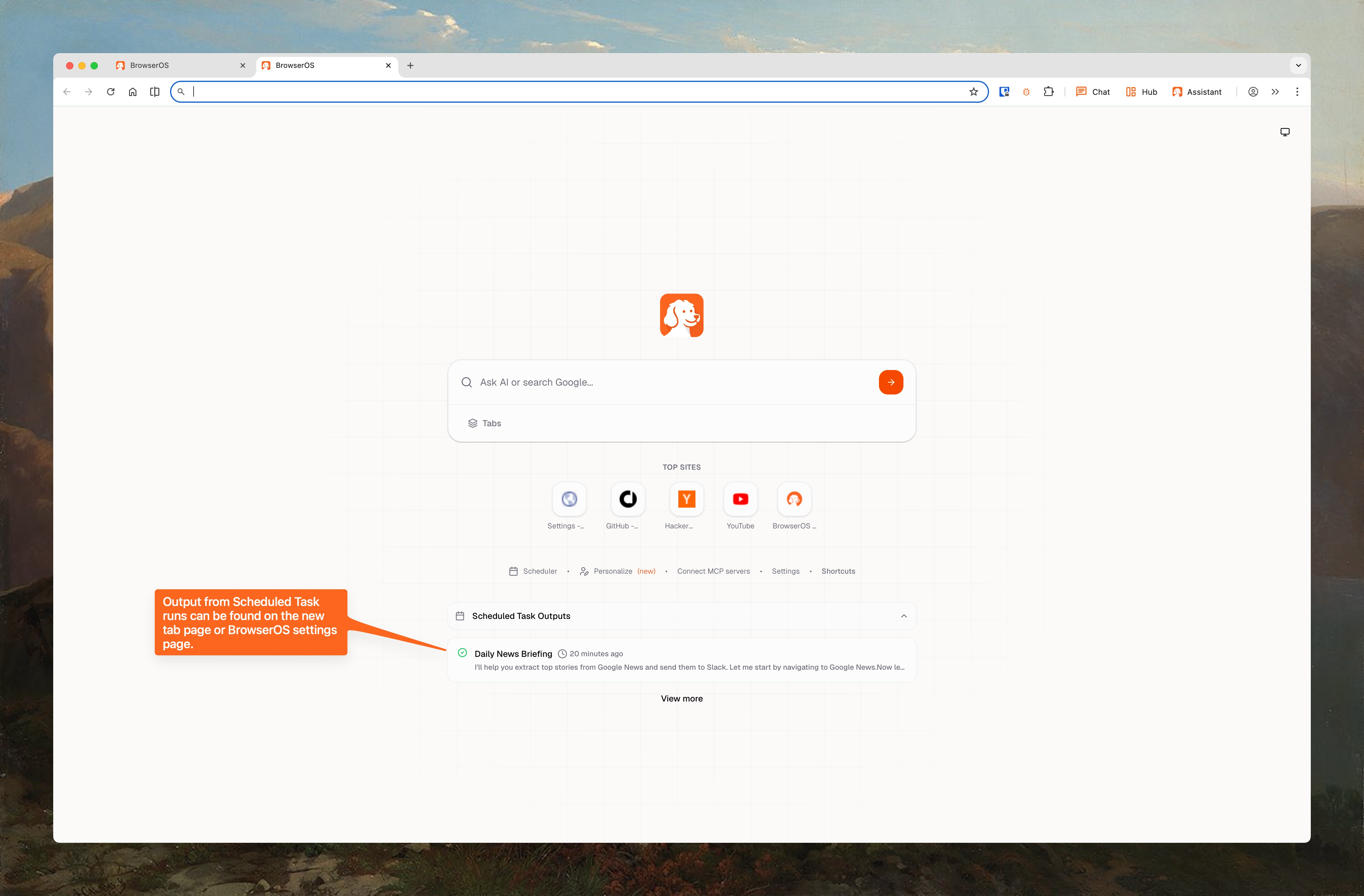 Scheduled task results