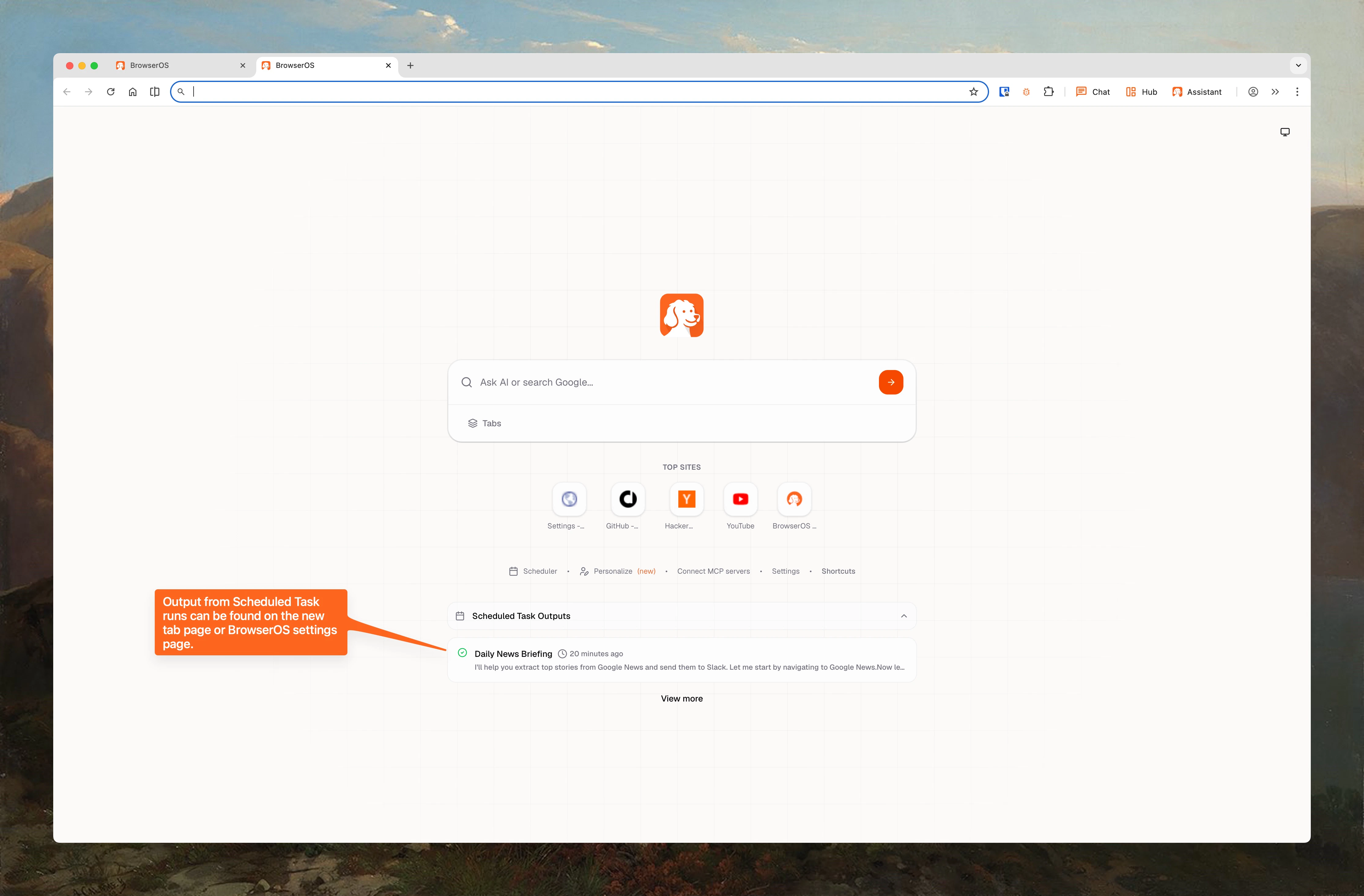 Scheduled task results