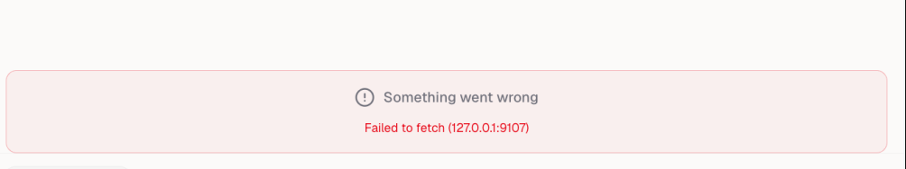 Failed to fetch error