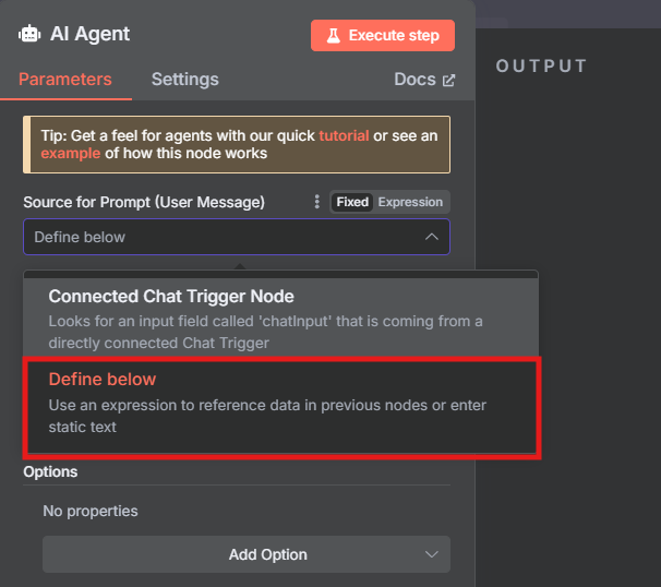Configure AI Agent prompt