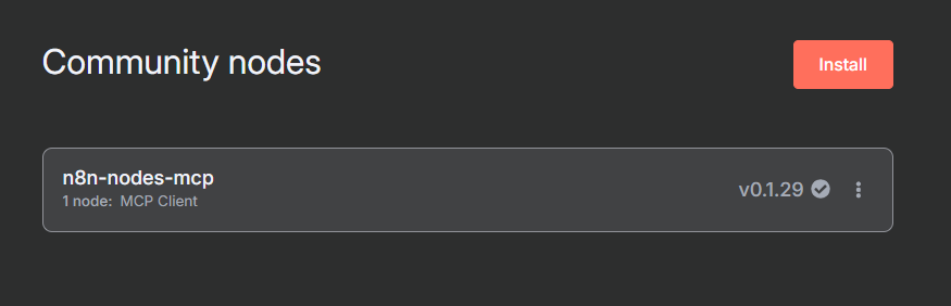 Install n8n-nodes-mcp community node