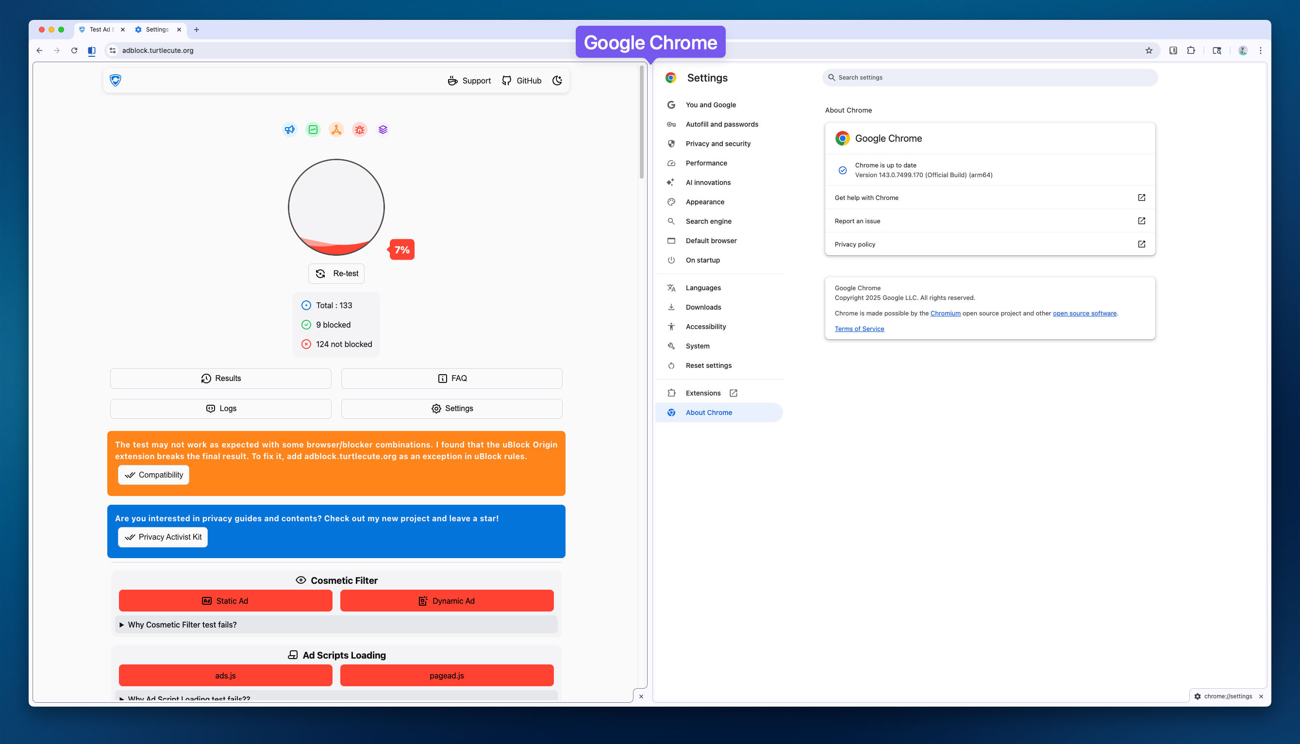 Chrome blocking only 7% of ads