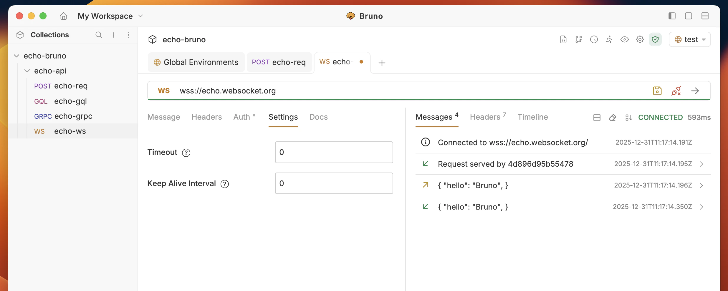 WebSocket Settings