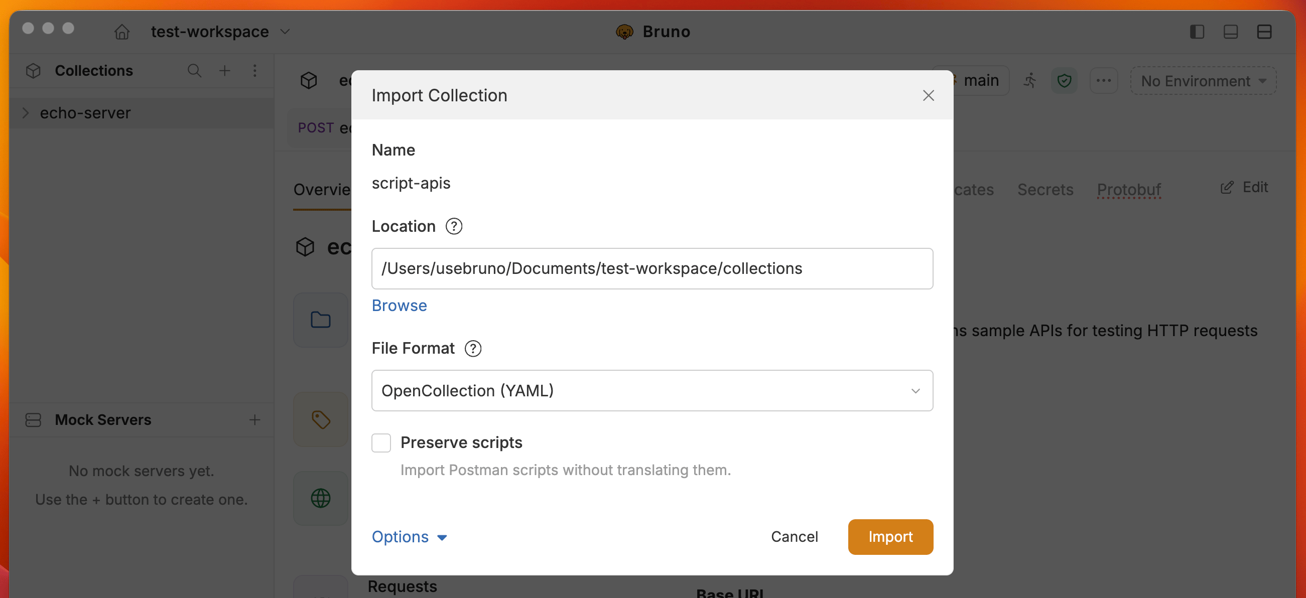 Preserve scripts option