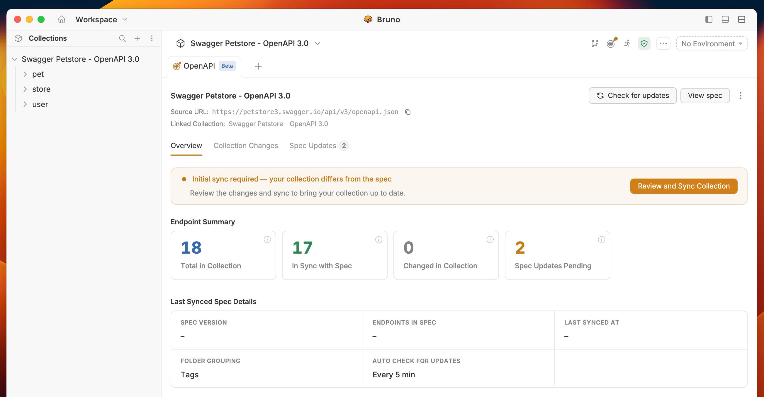 review and sync collection
