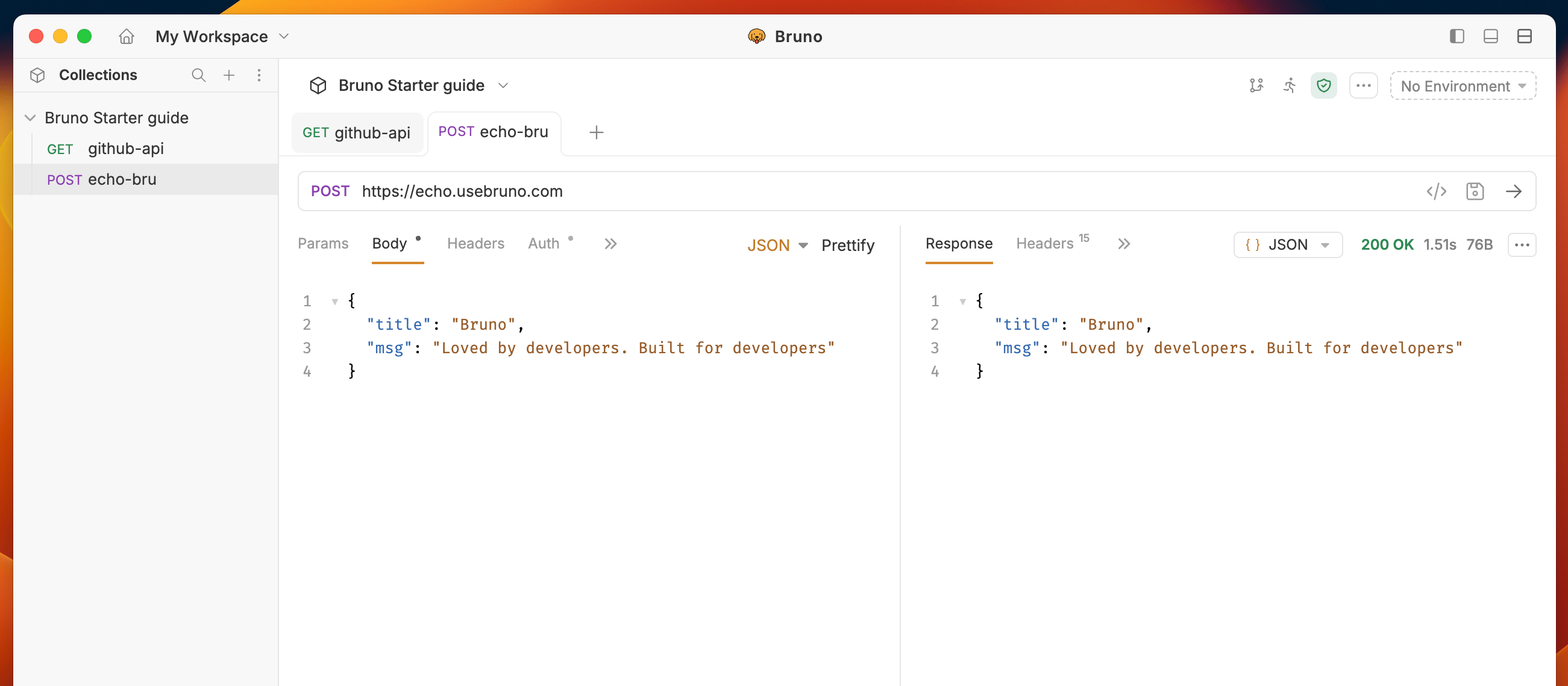 Send data to the API