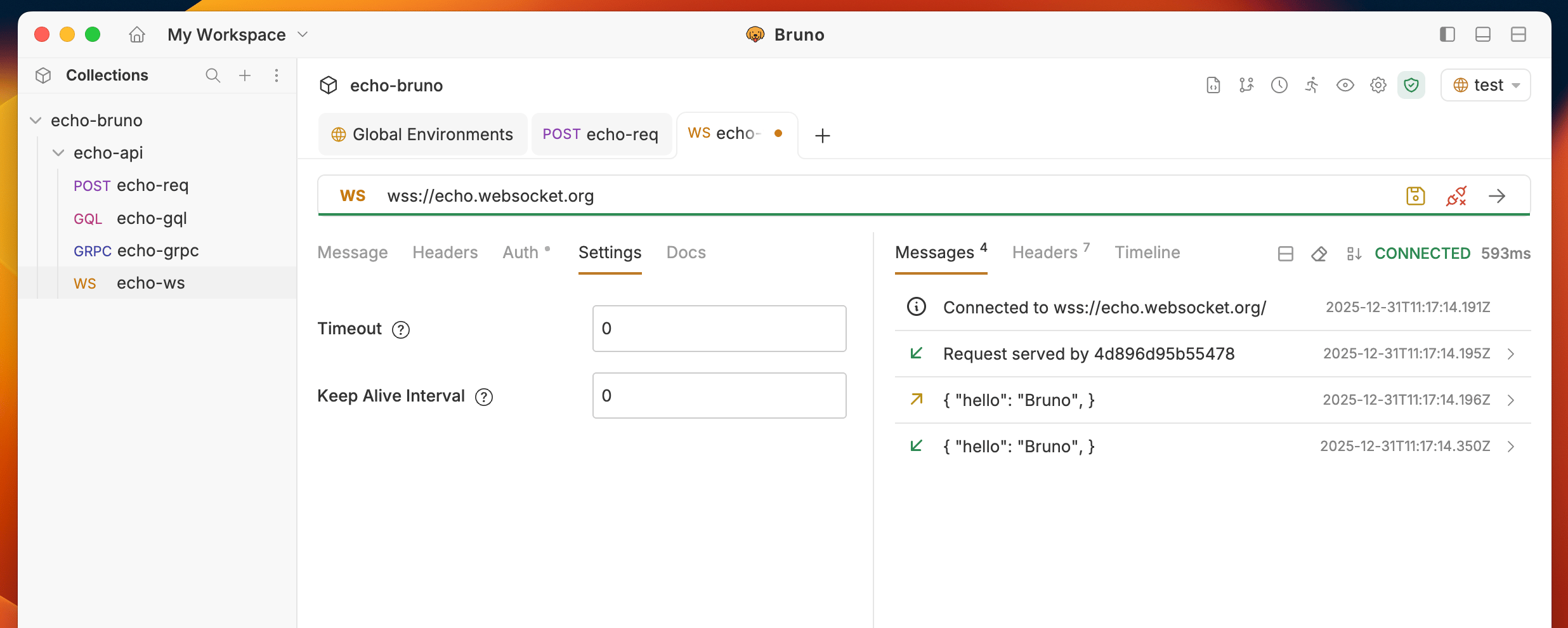 WebSocket Settings