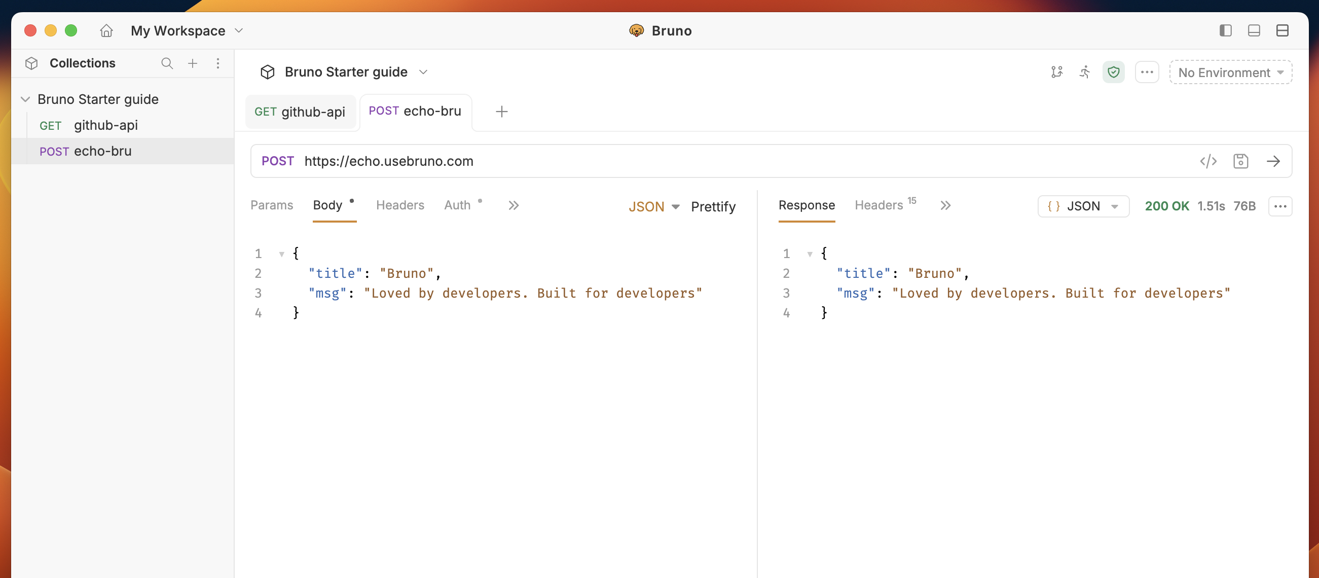 Send data to the API