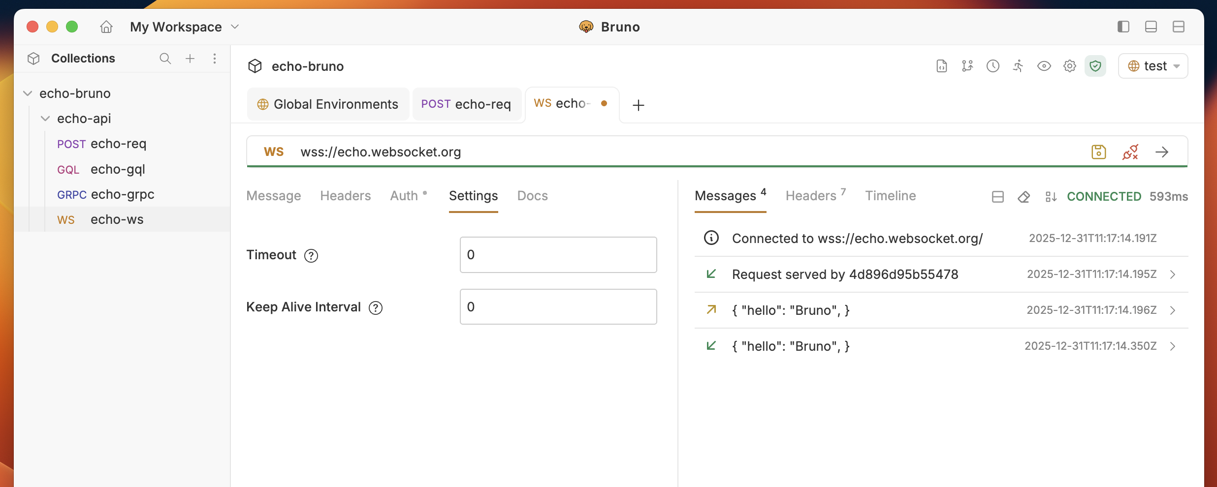 WebSocket Settings