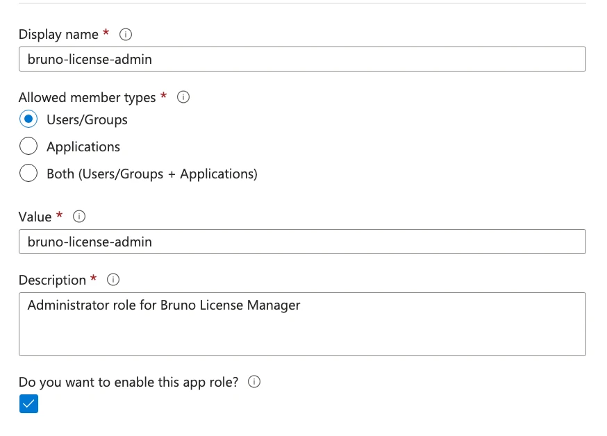 Create app role in Entra ID