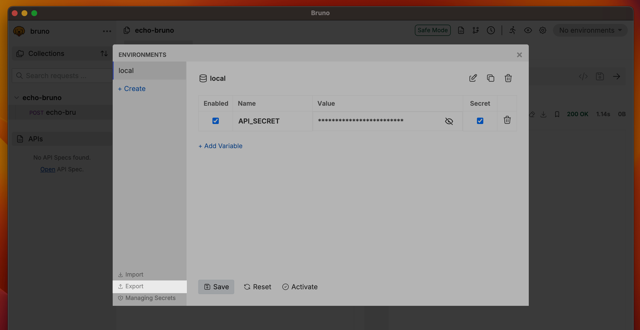 Export Option
