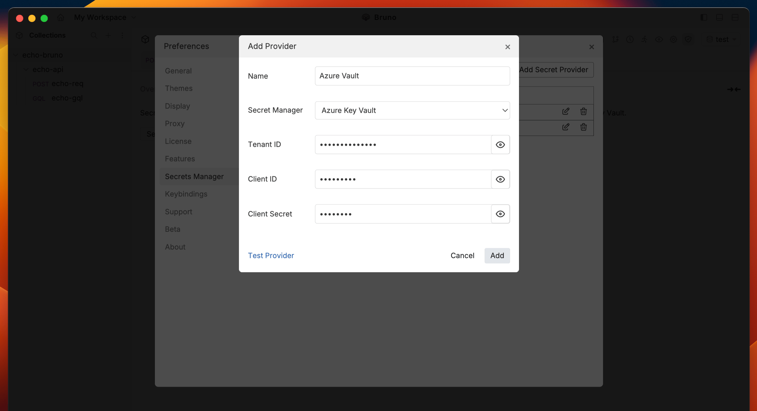 Enter Azure Credentials