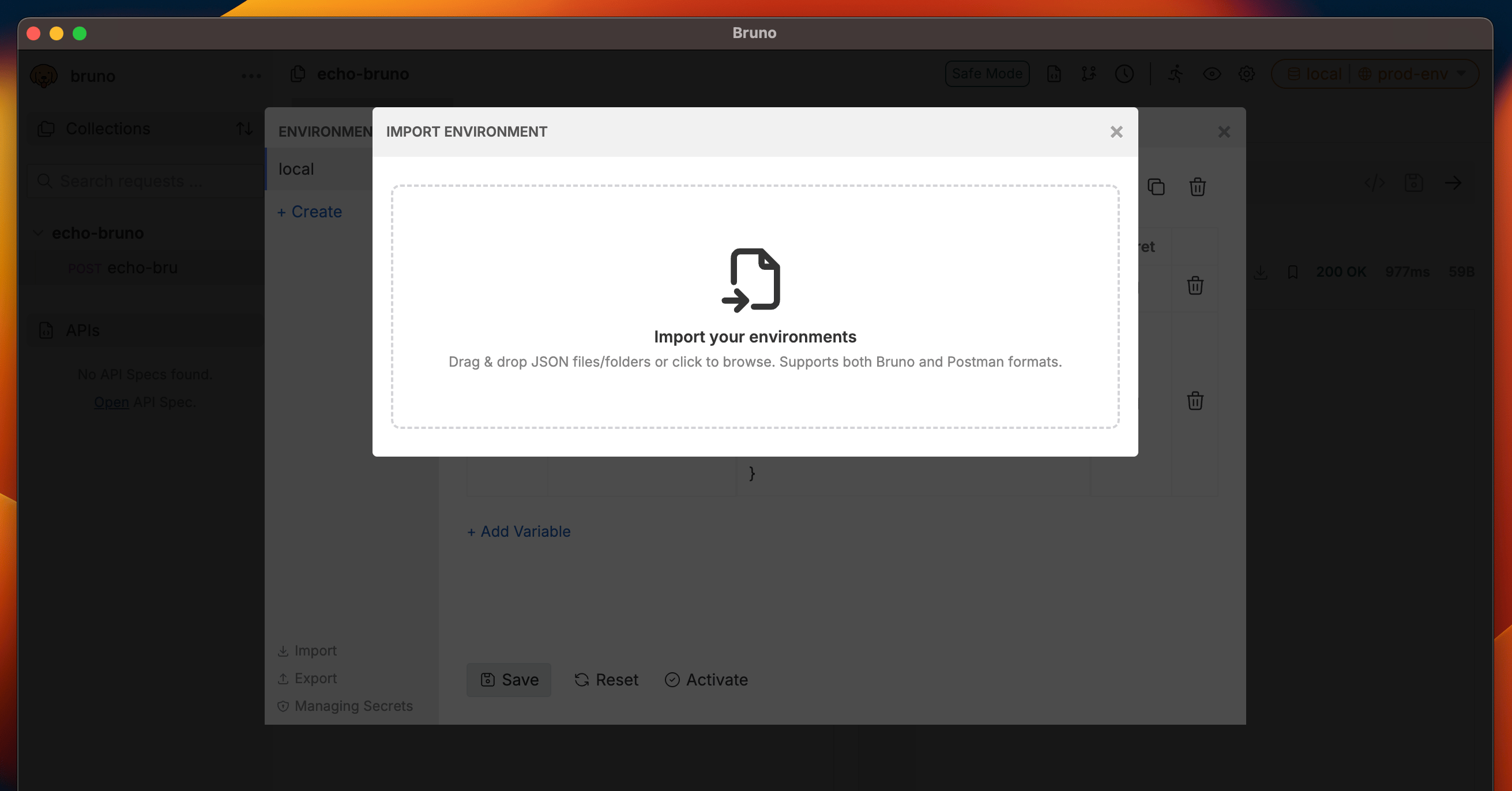 Import Environment