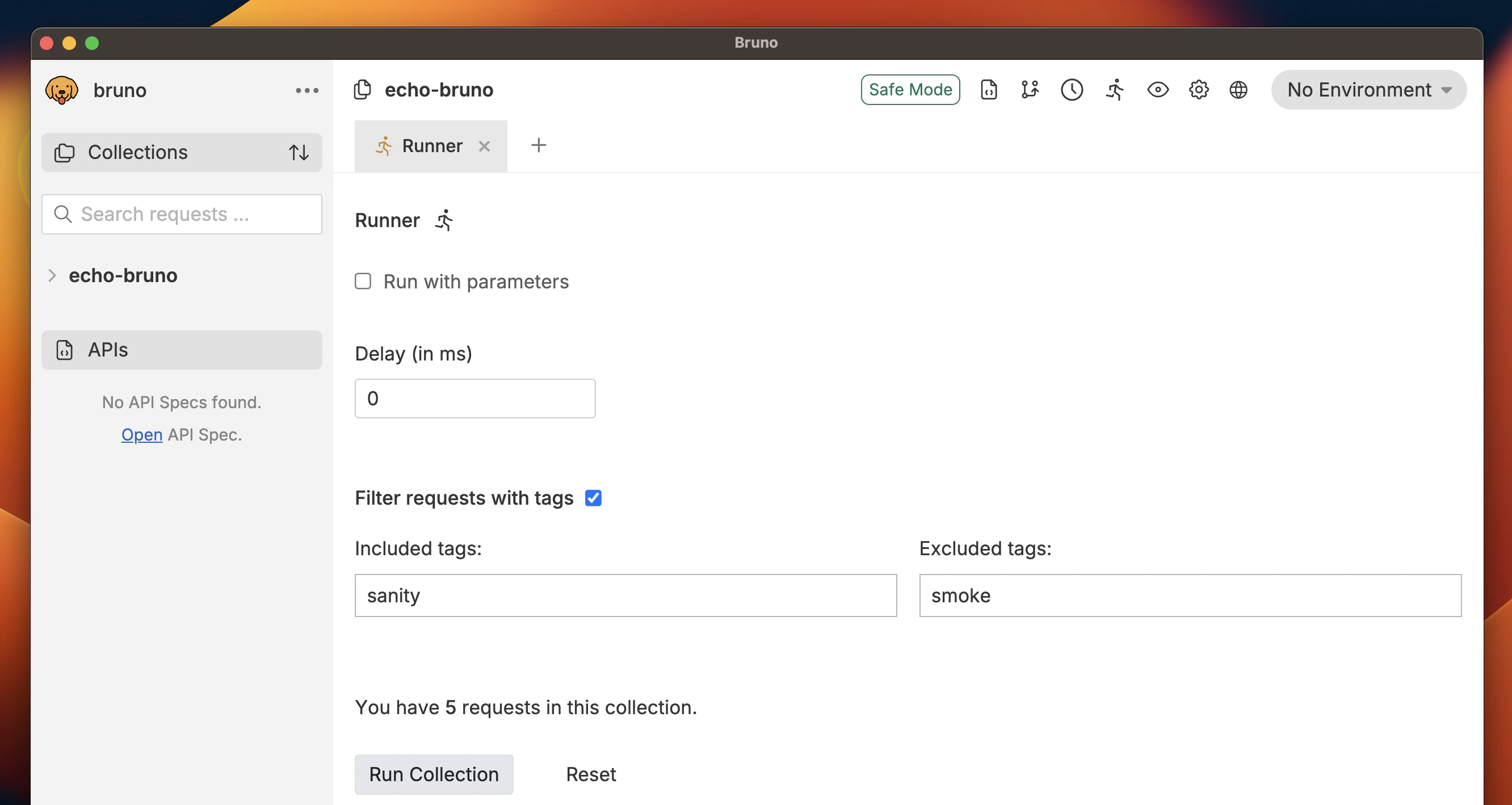Run Collection with Tags