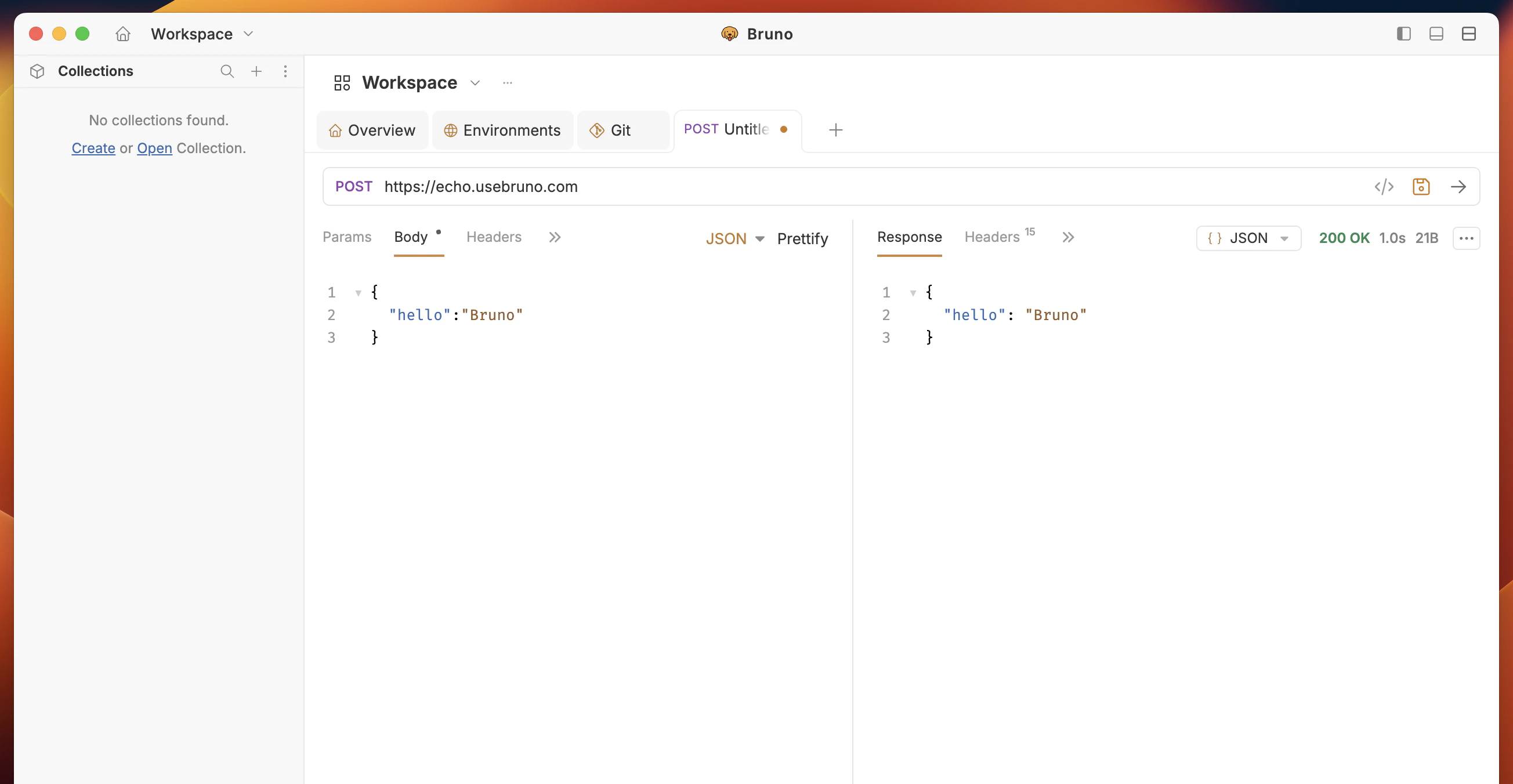 created request without a collection