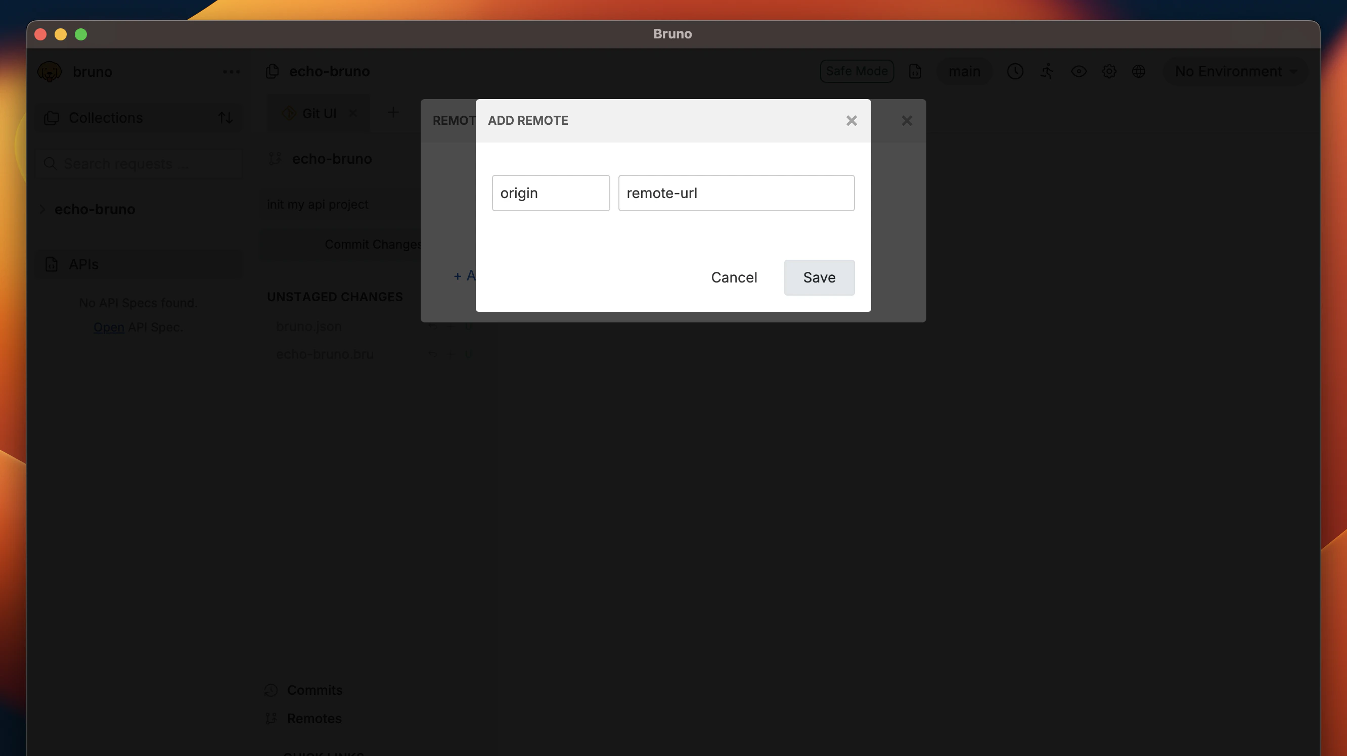 Add Remote Dialog Box