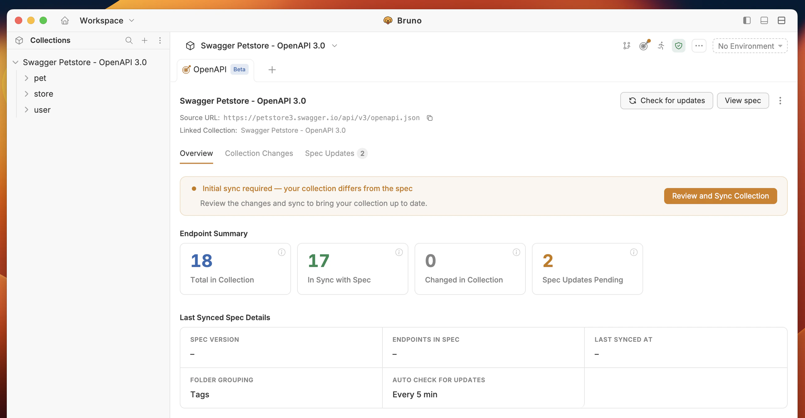 review and sync collection