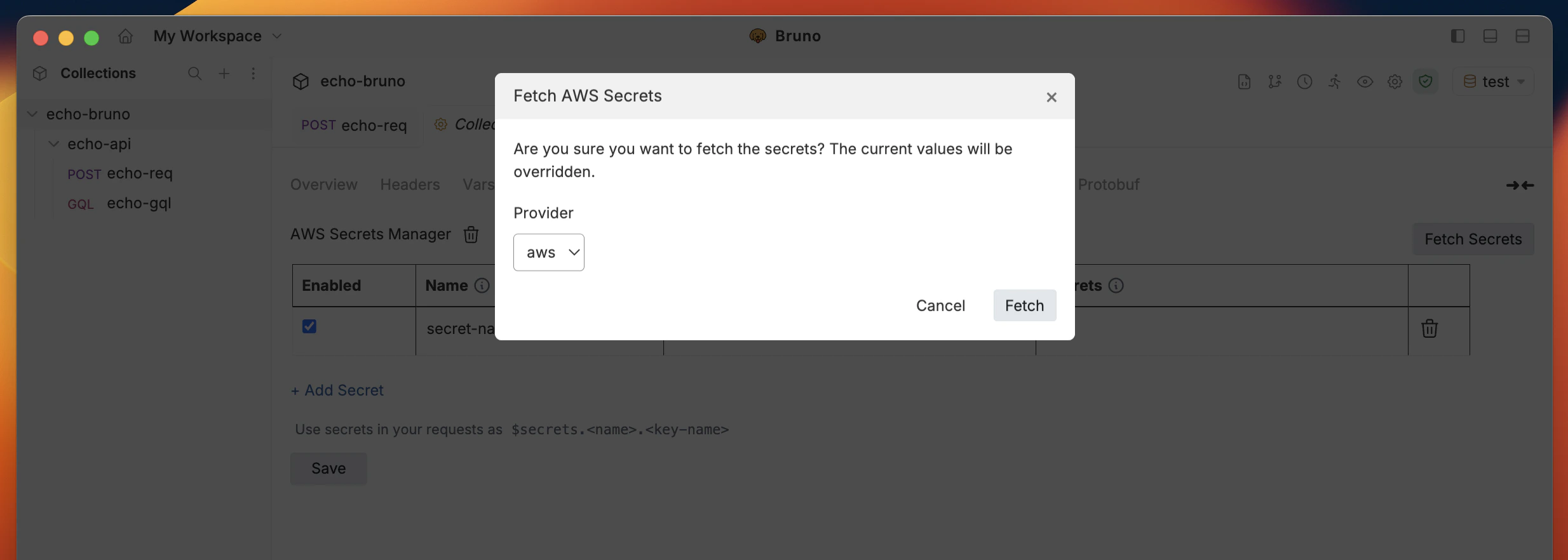 Fetch Secrets from AWS