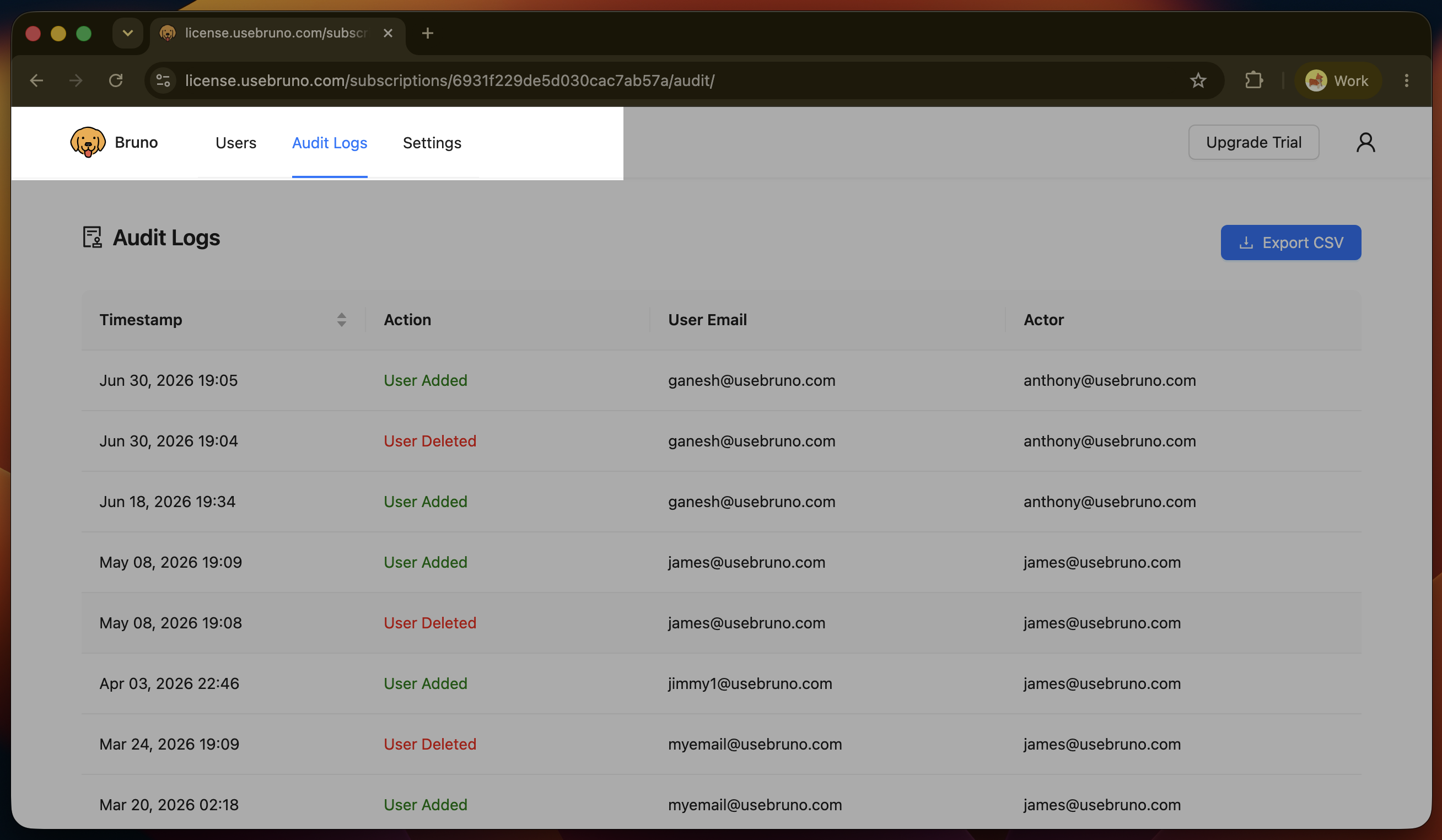 Audit logs