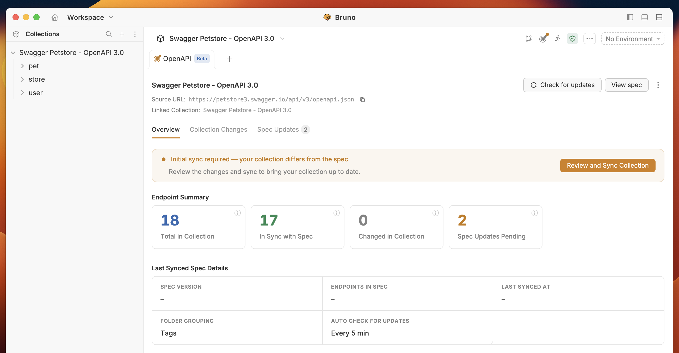 review and sync collection
