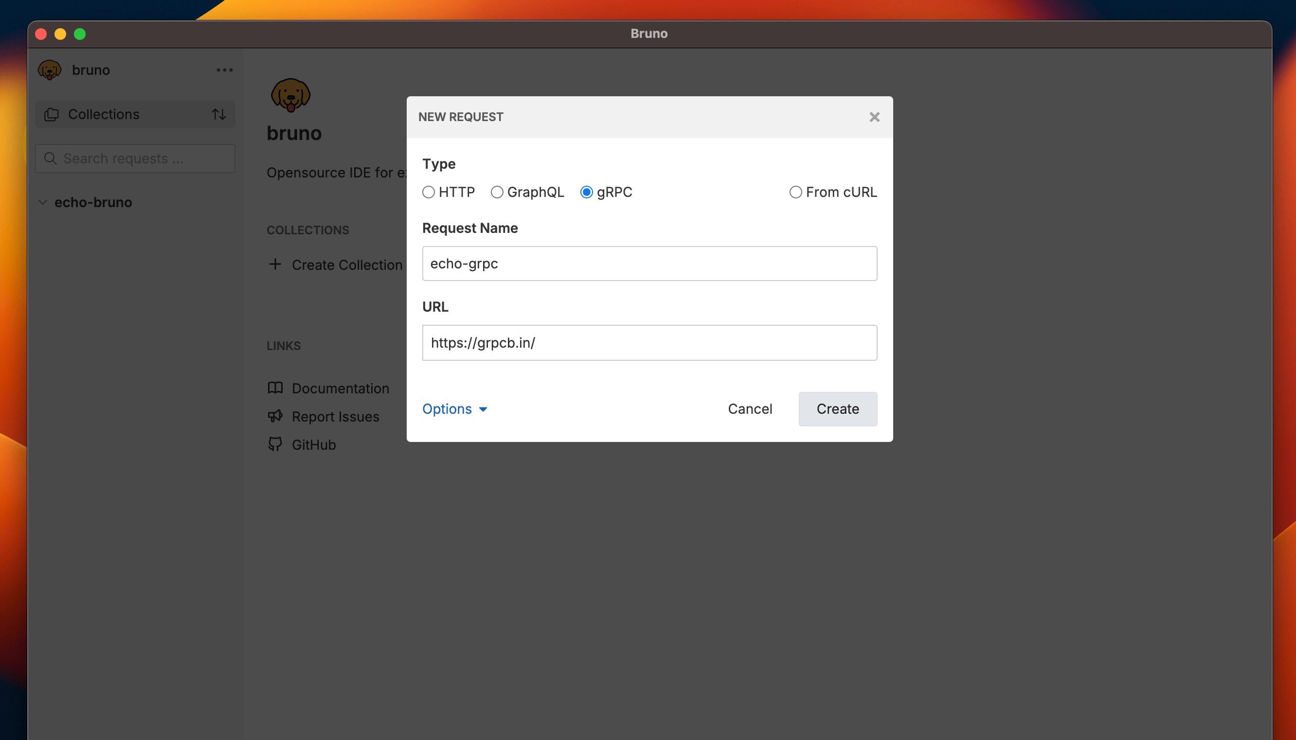 Create gRPC Request