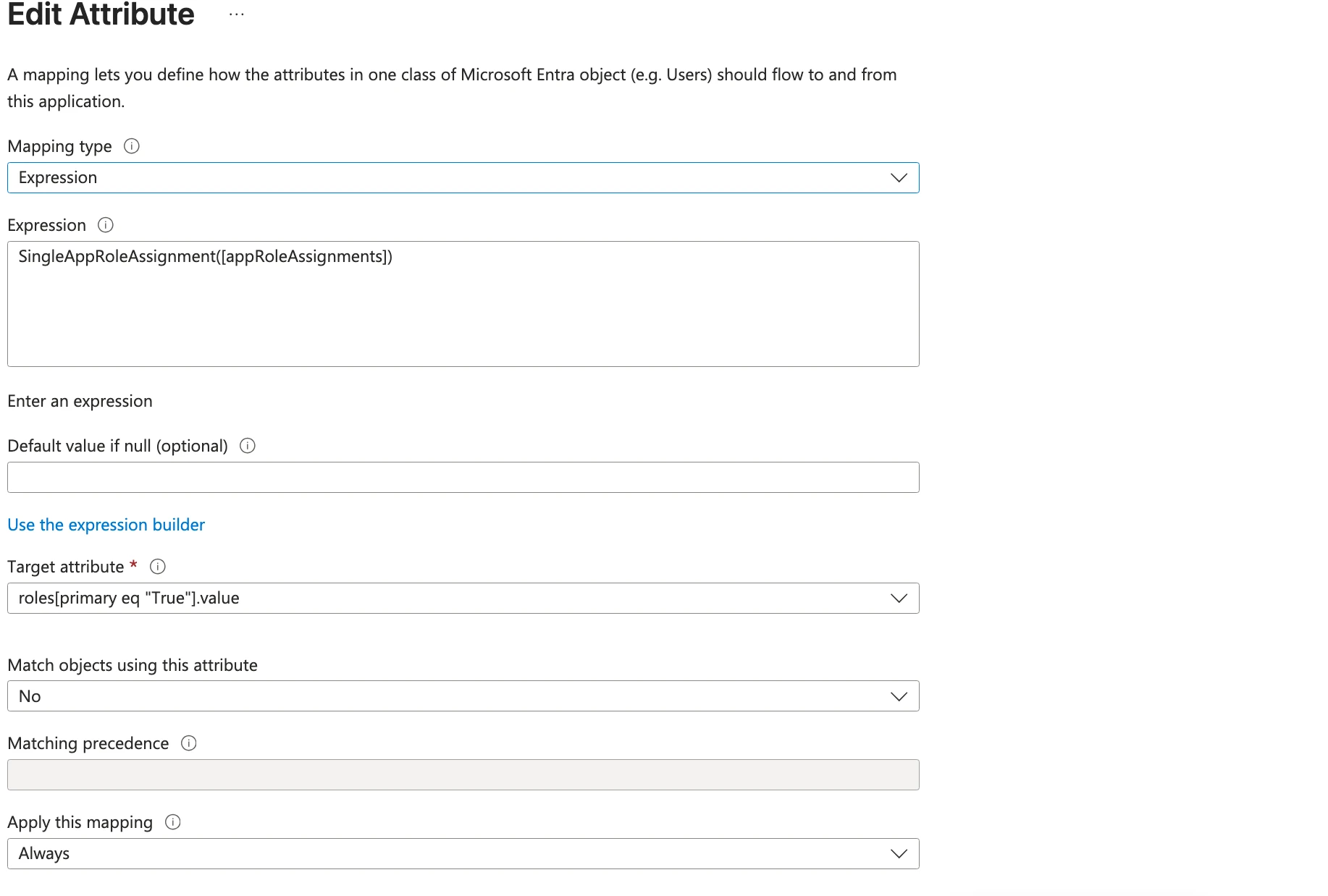 Configure roles attribute mapping