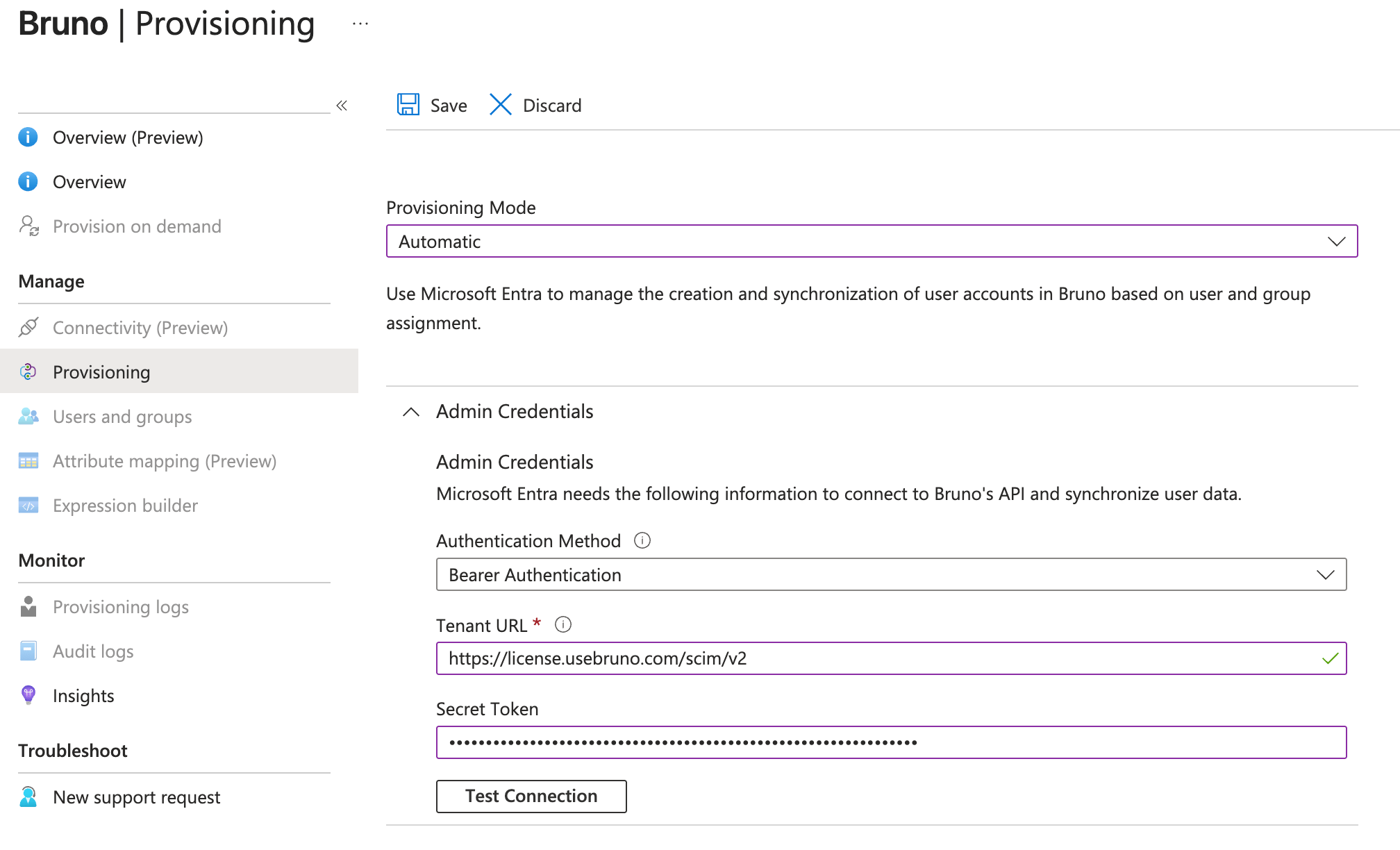 Configure admin credentials