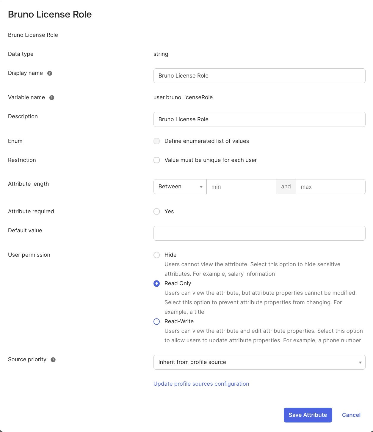 Add custom attribute in Okta Profile Editor