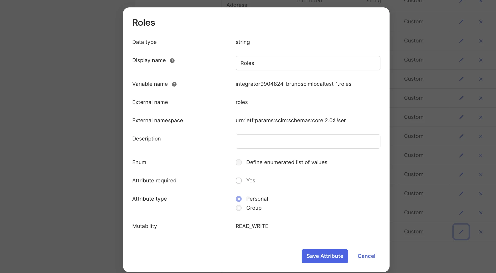 Add roles attribute to app profile