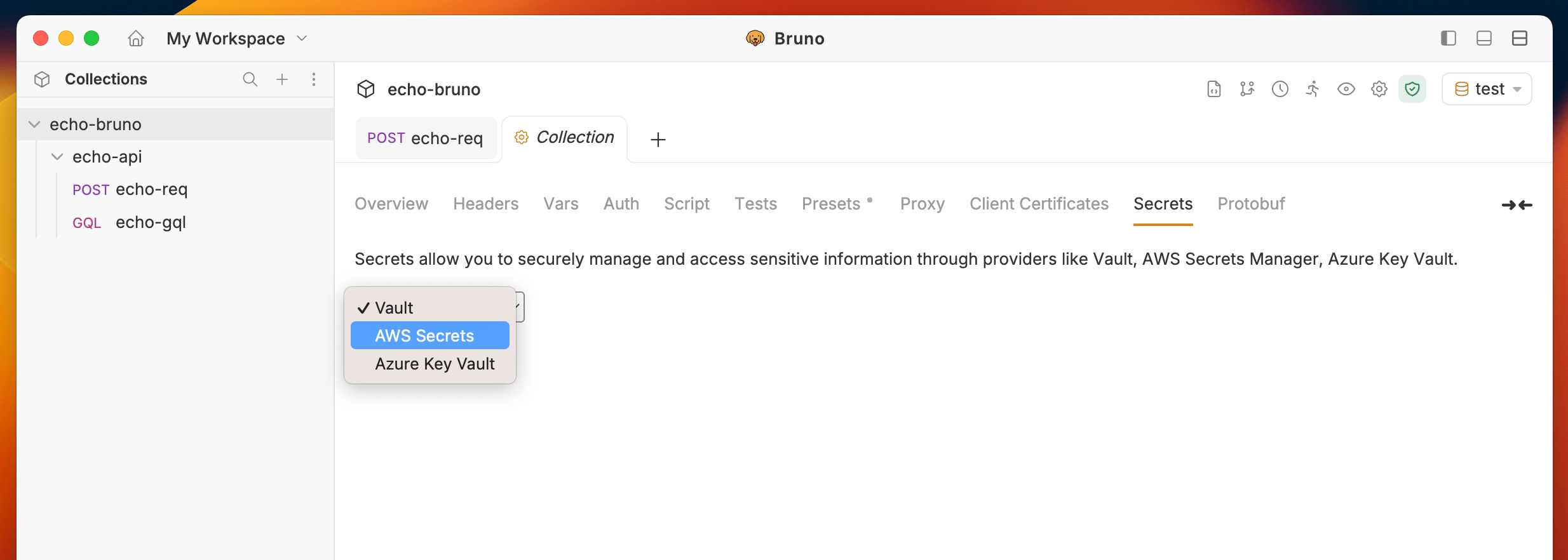 Select AWS Secrets Manager Provider