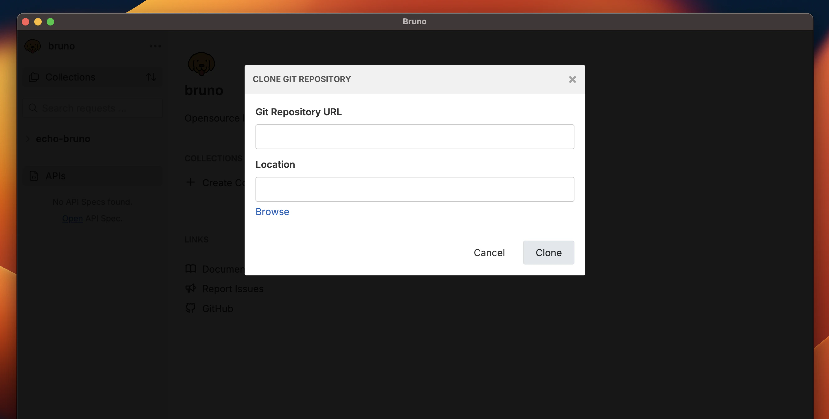 Enter Repository URL
