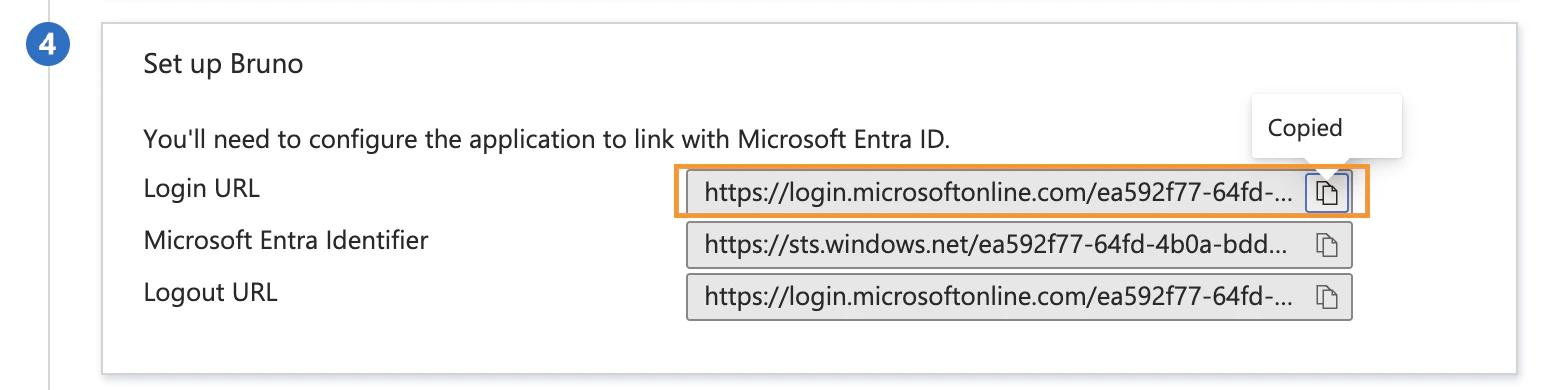 Copy SSO URL from Entra ID