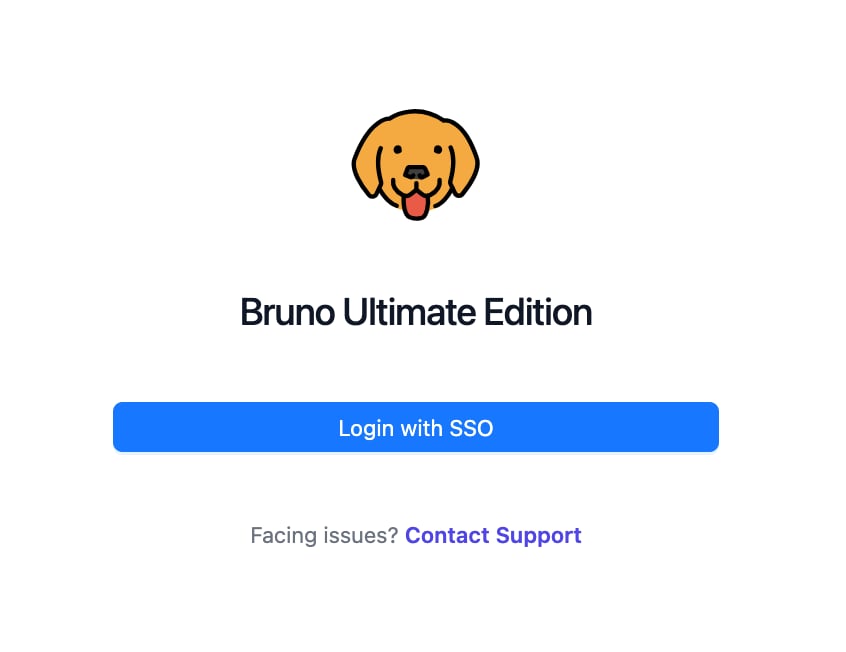 SSO login page with Login with SSO button