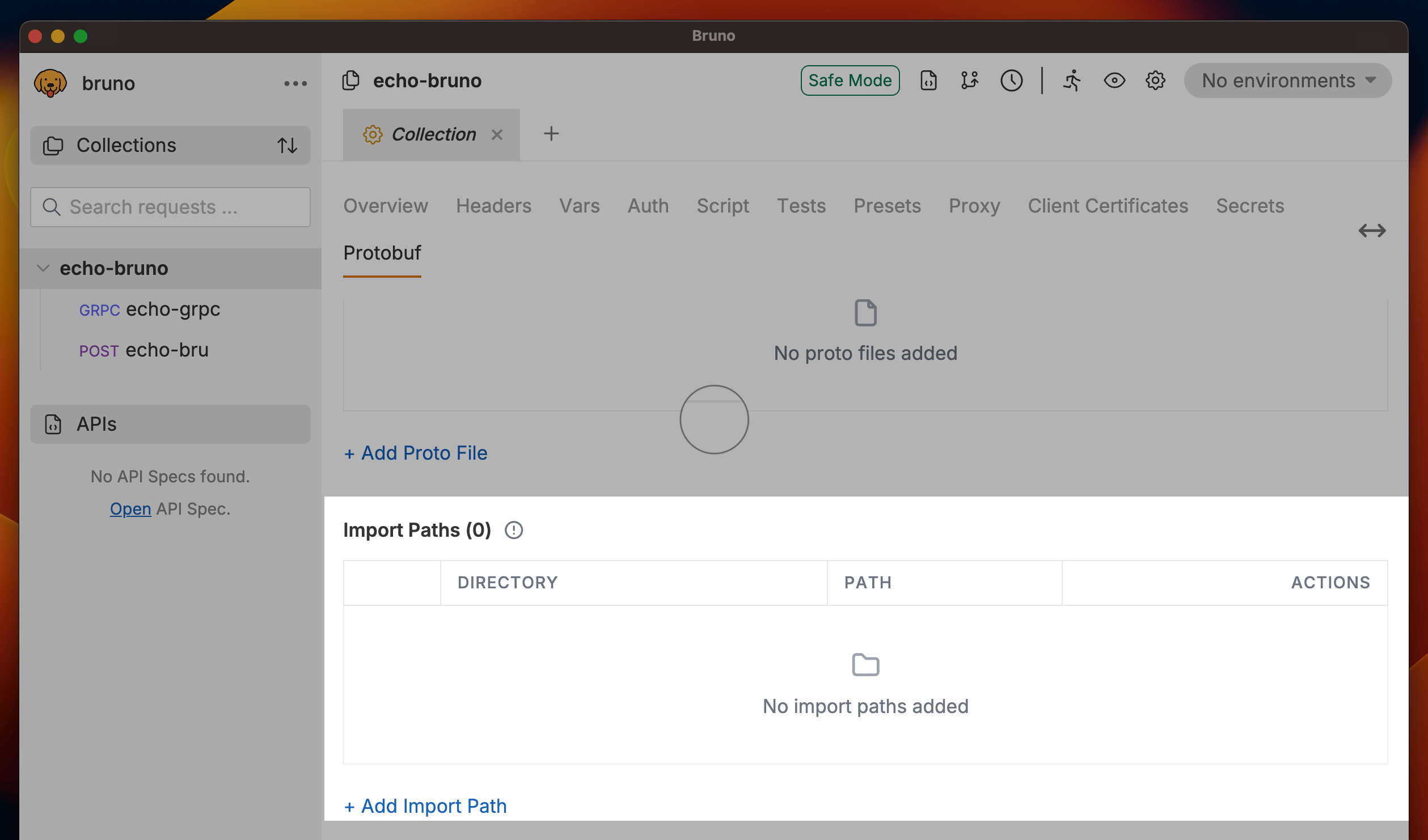 gRPC Collection Level Import Path
