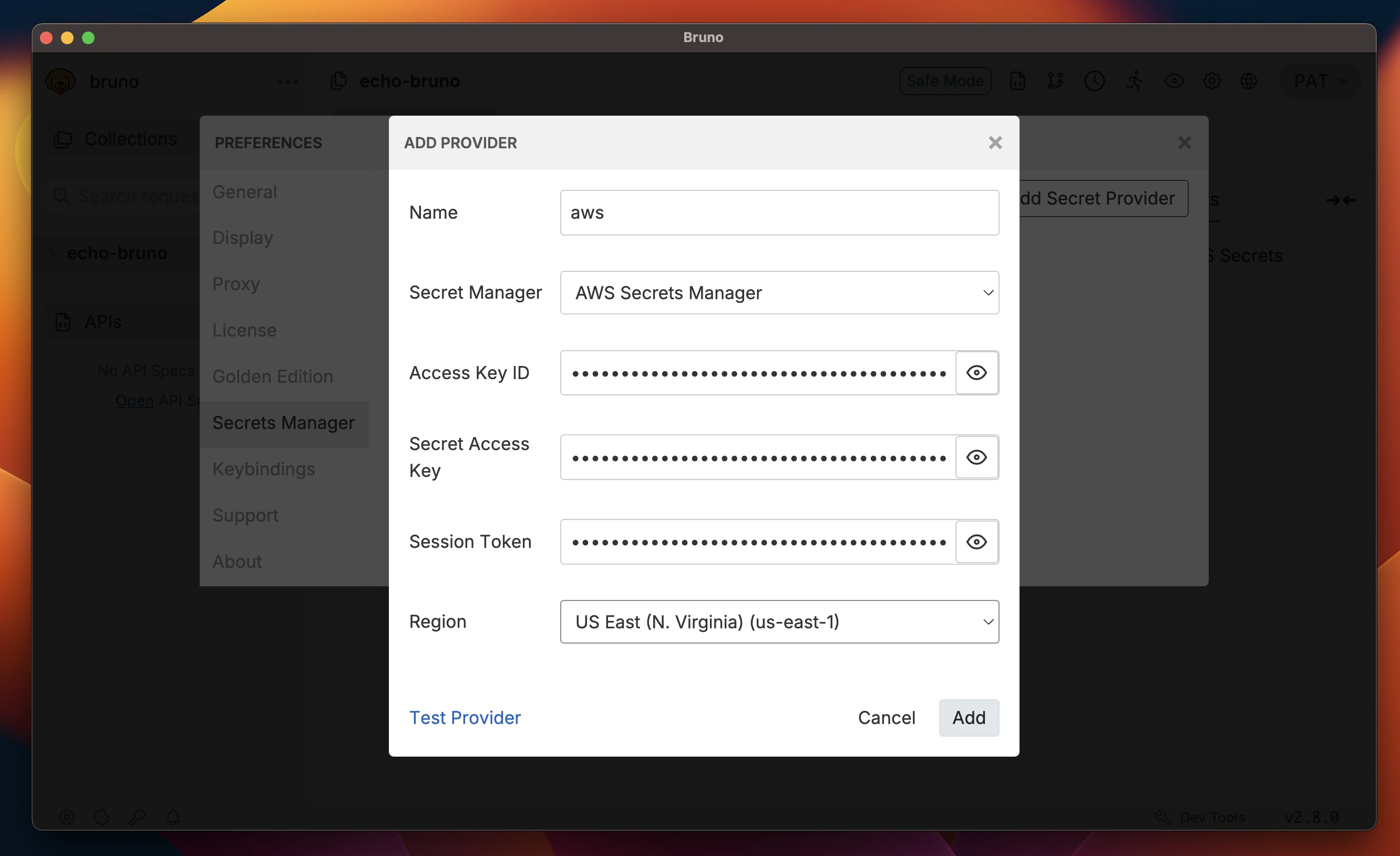Configure AWS Secrets