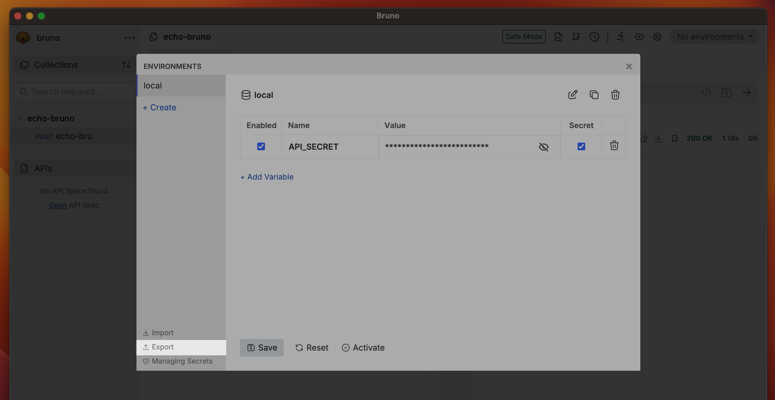 Export Option