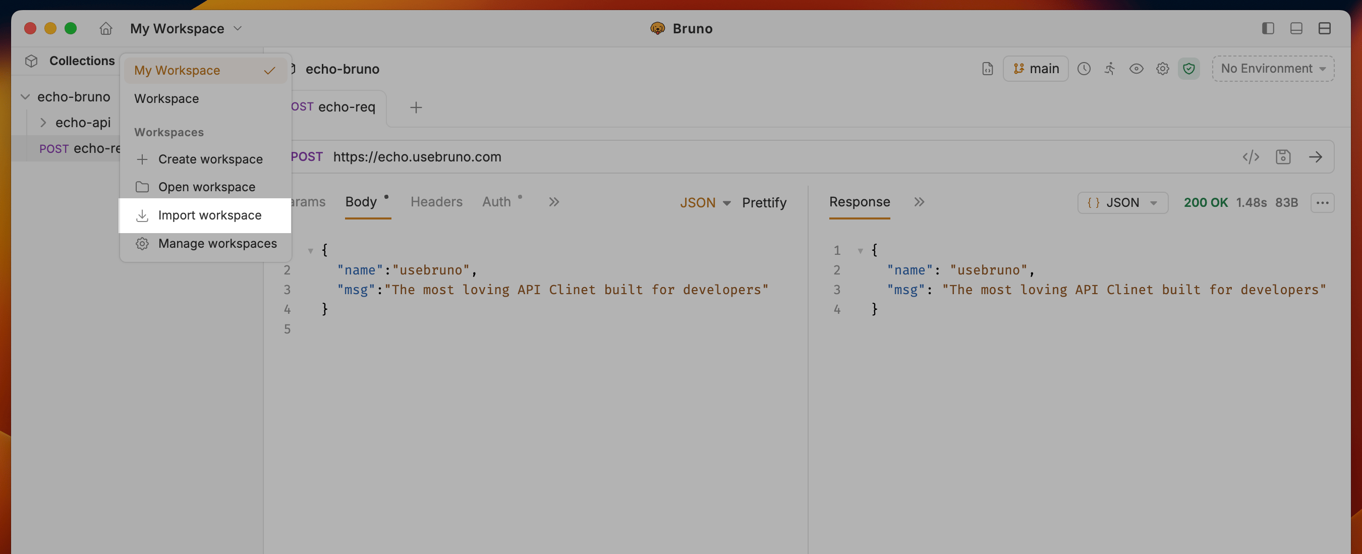 Import Workspace