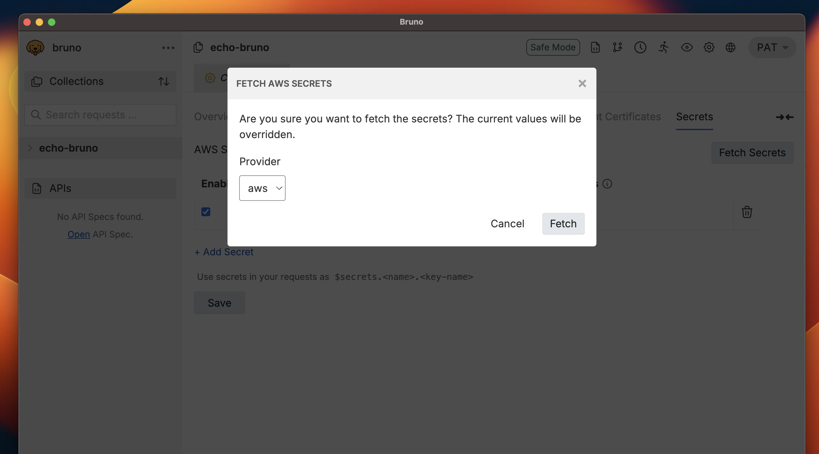 Fetch Secrets from AWS