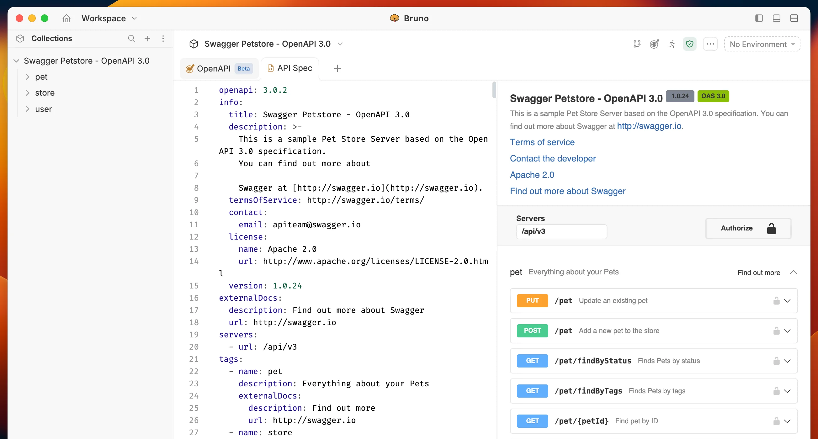 view openapu spec