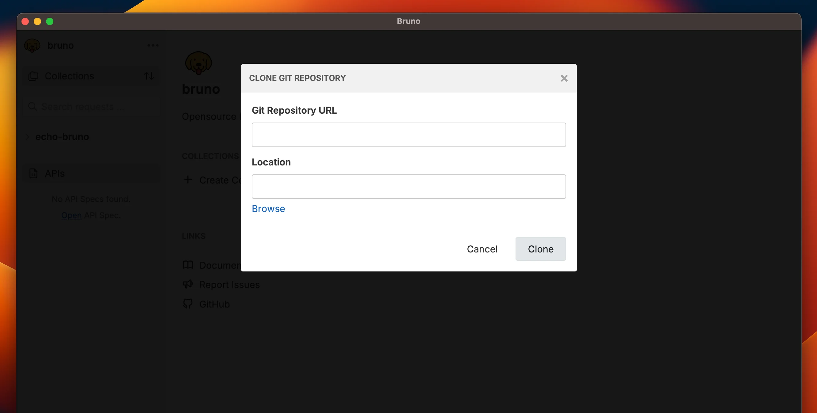 Enter Repository URL