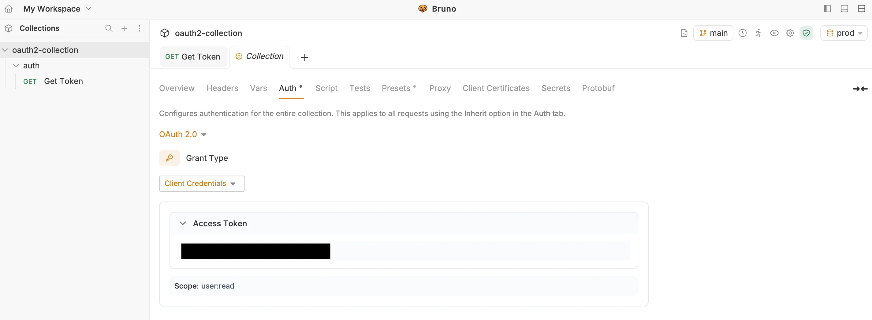 Get Access Token from Collection