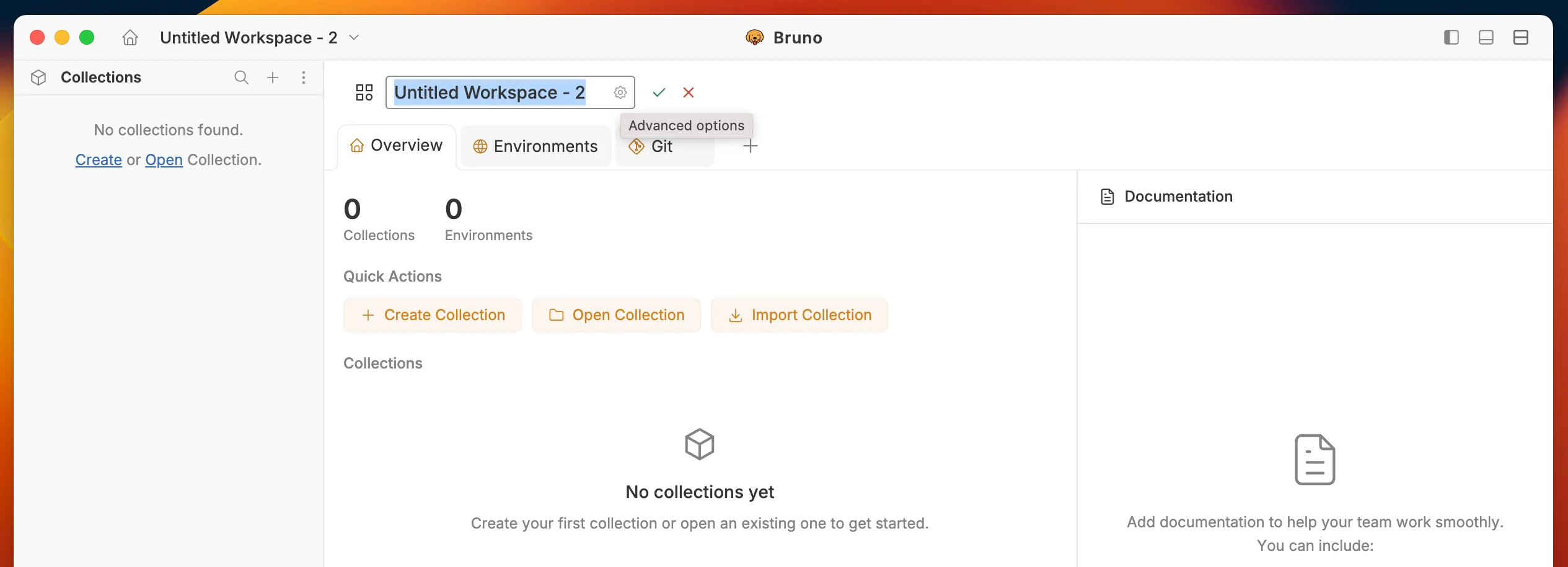 Advanced options – choose location