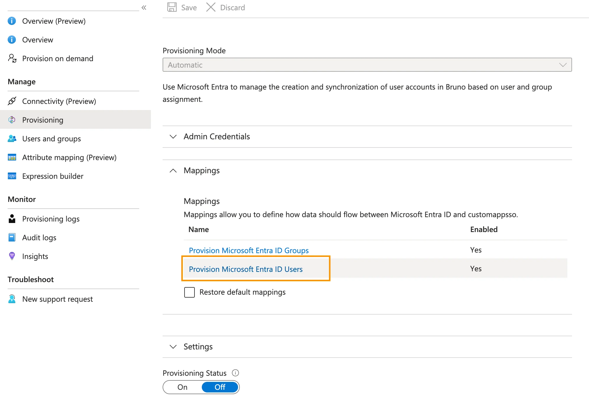 Configure user mappings