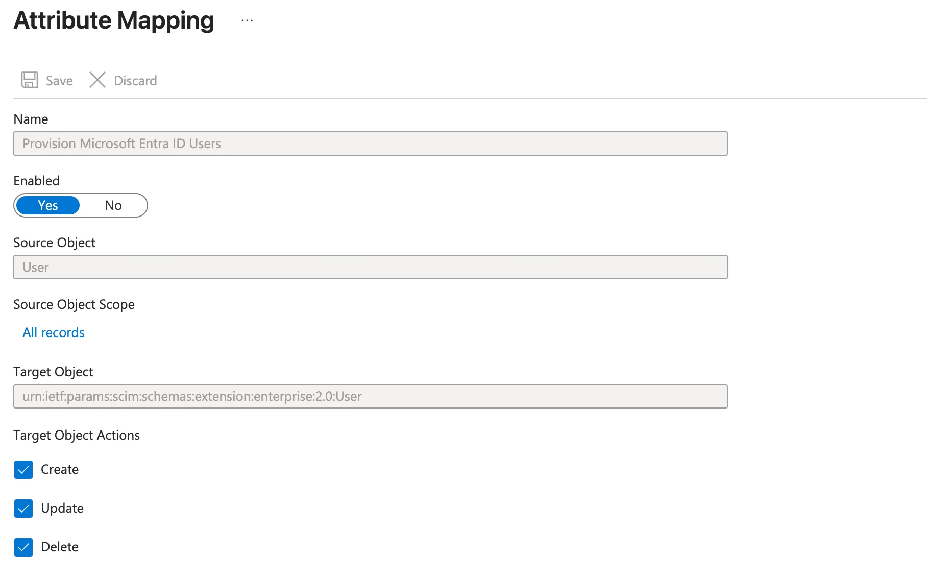 Configure attribute mappings