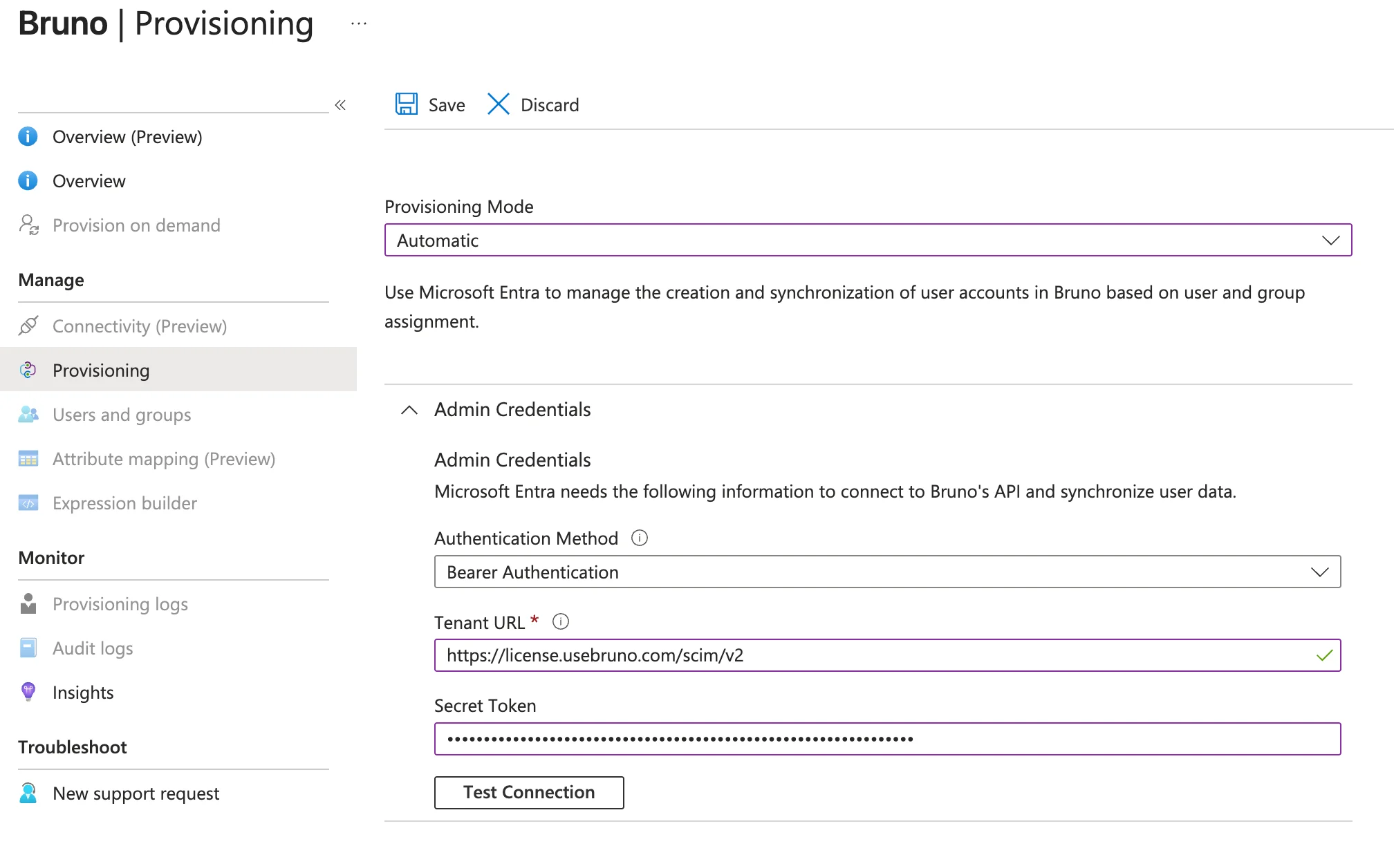 Configure admin credentials