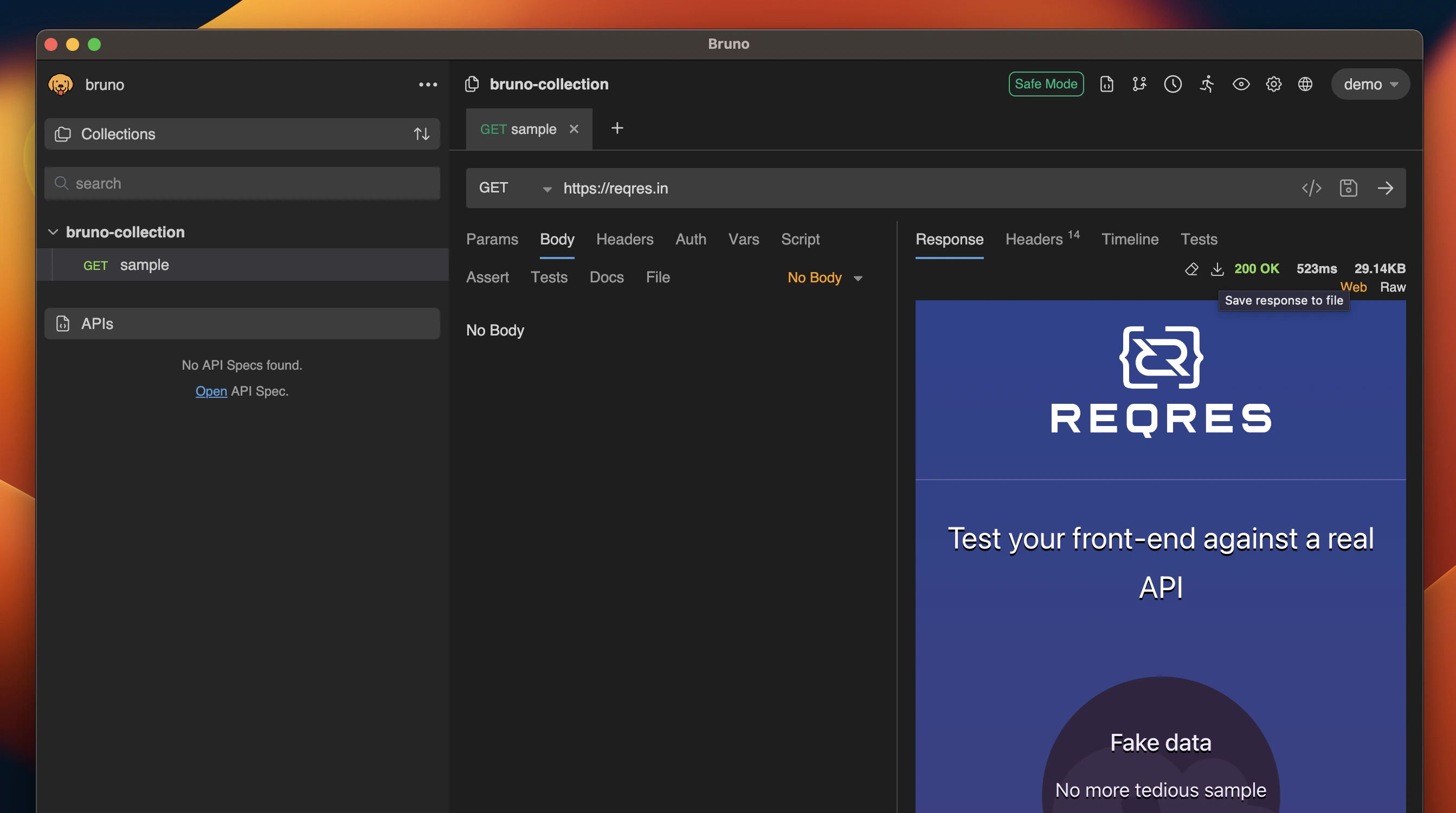 Save Response to File
