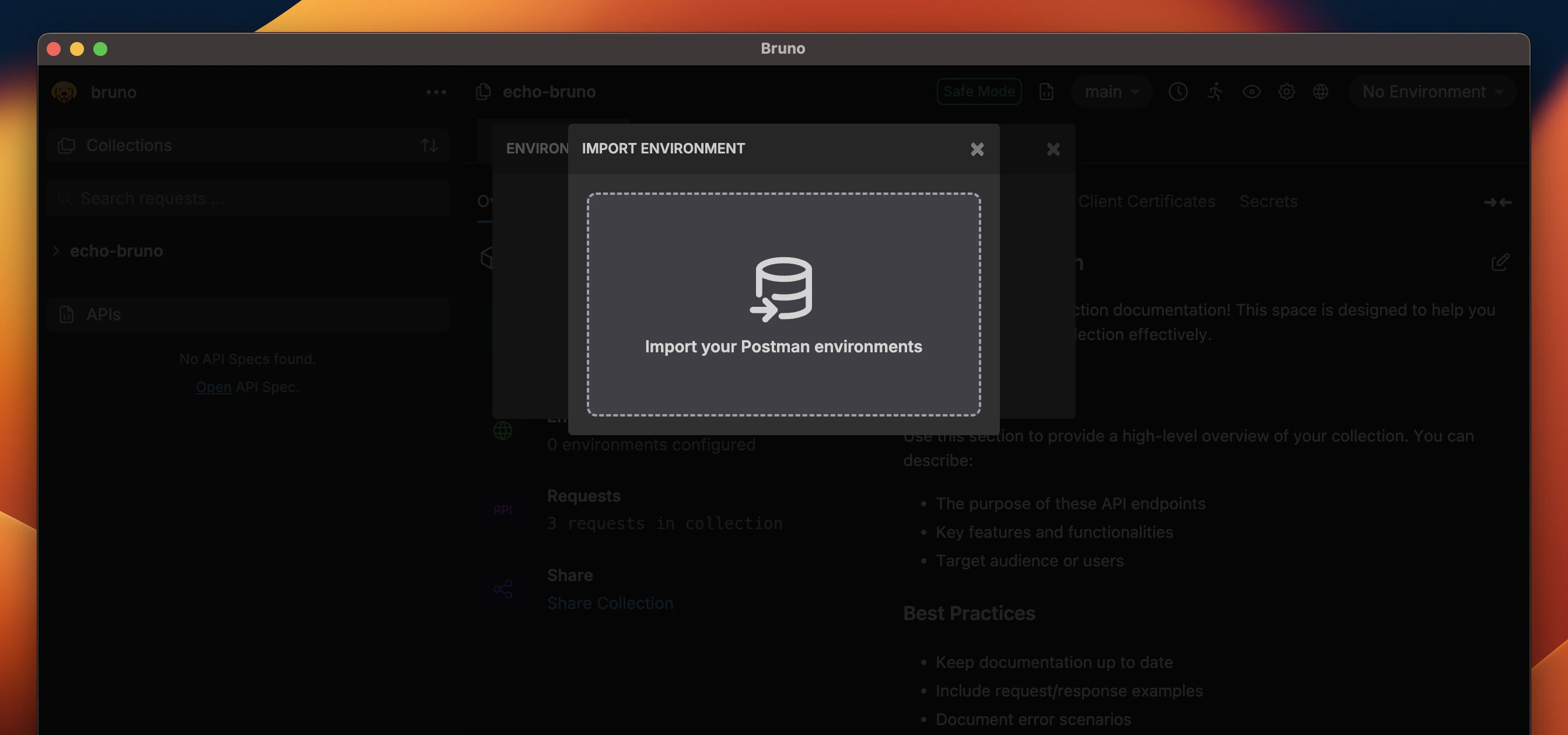 Import Postman Environment