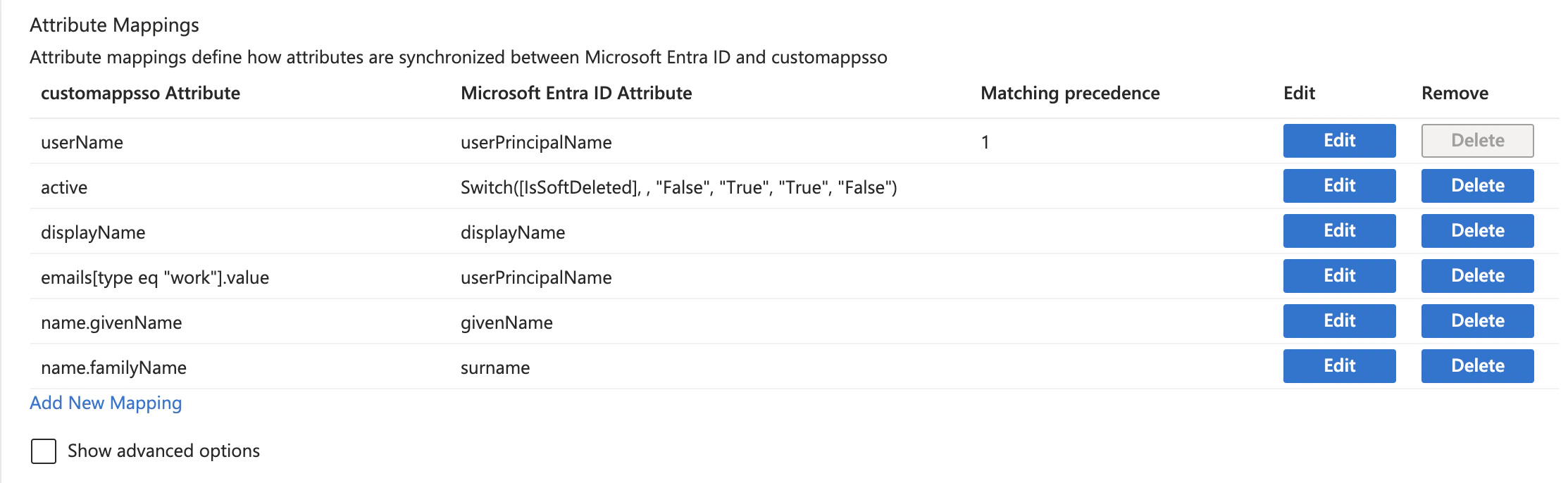 Configure attribute mappings
