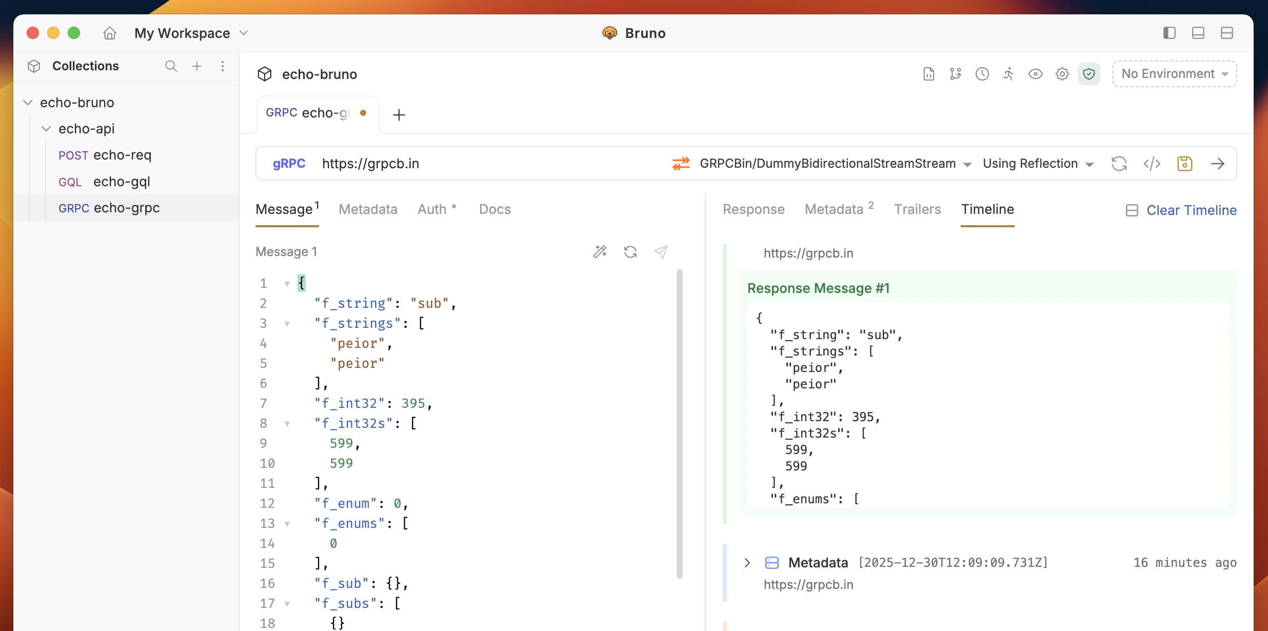 gRPC Response Timeline