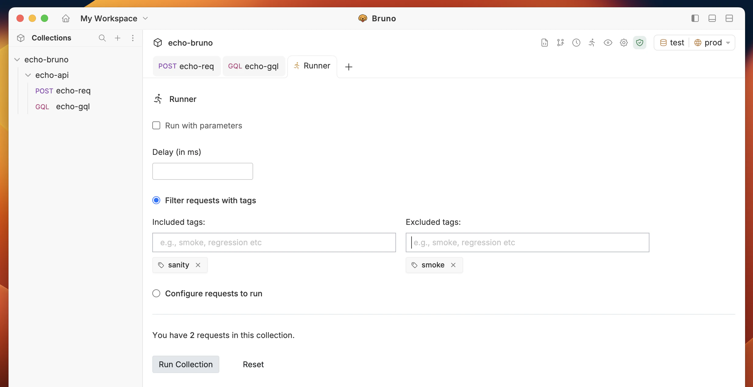 Run Collection with Tags